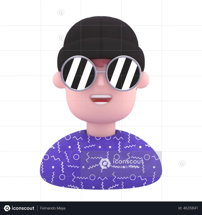 Garçon portant des lunettes de soleil  3D Icon