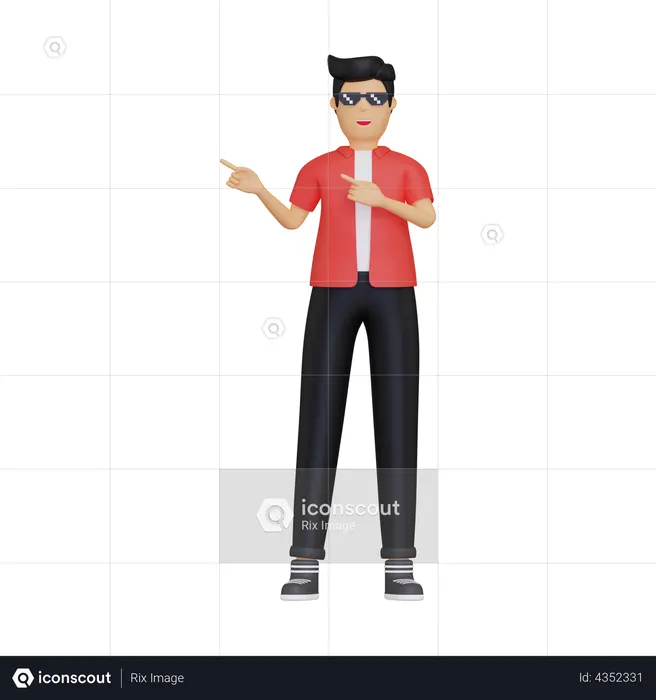 Garçon présentant quelque chose  3D Icon