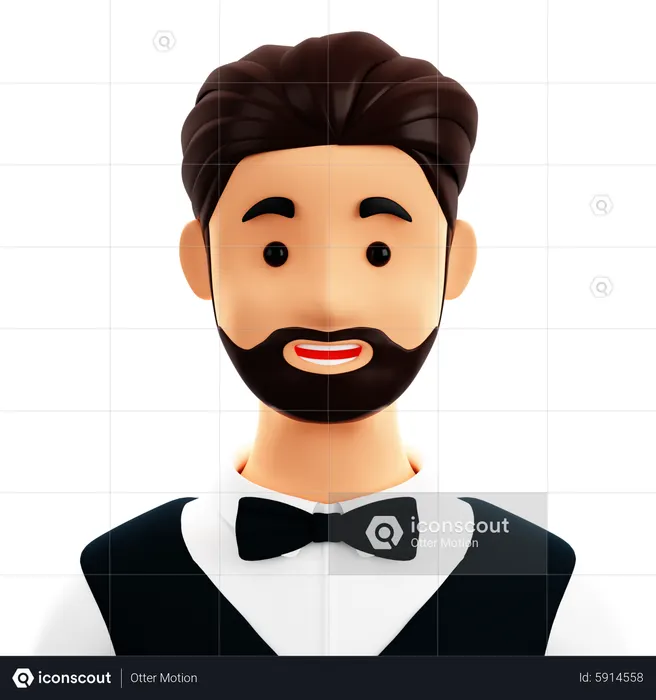 Garçonete masculino  3D Icon