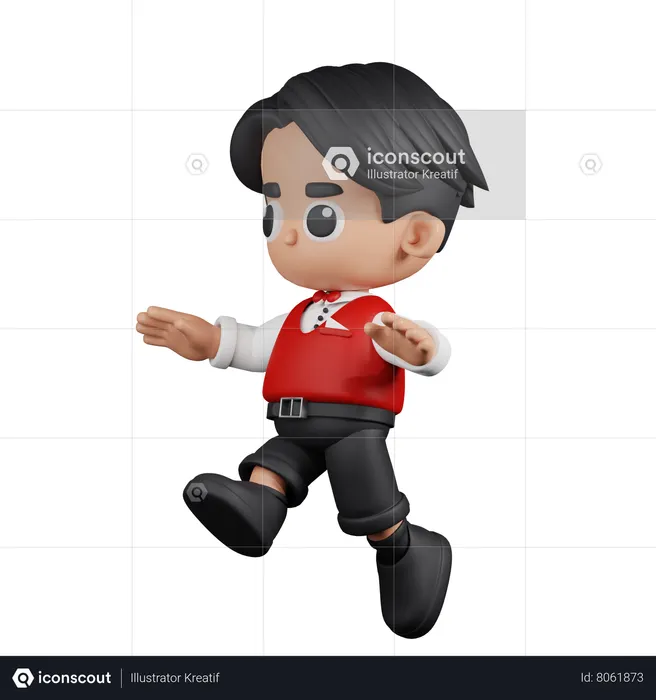 Garçonete saltadora  3D Icon