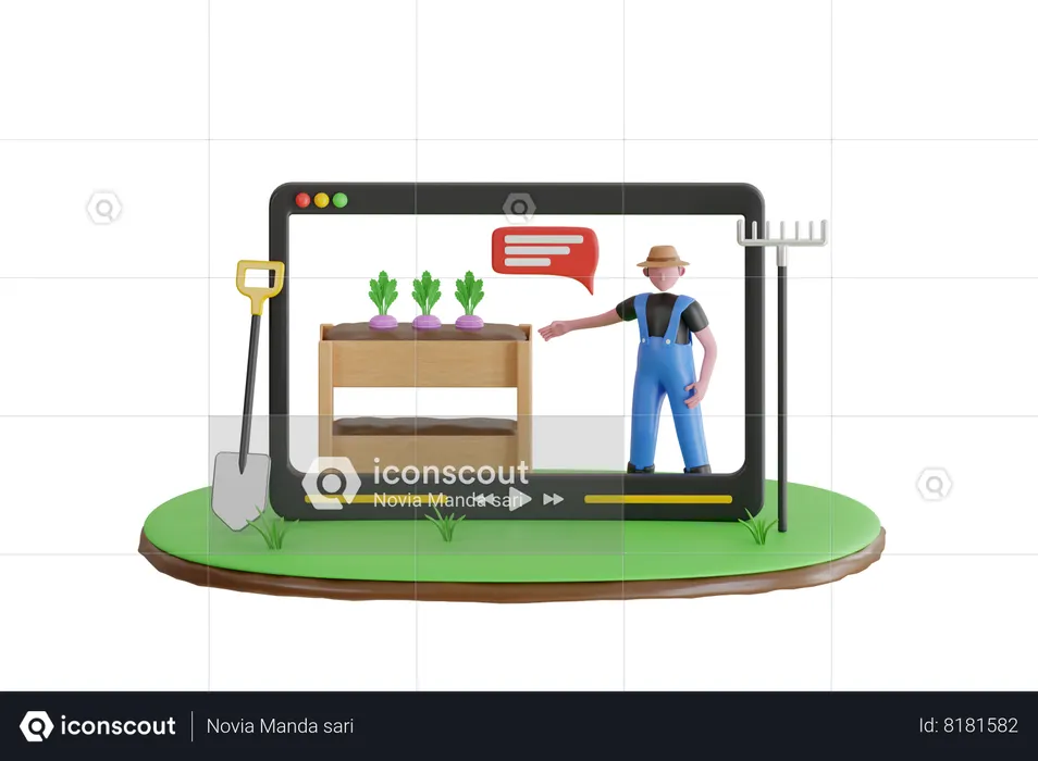 Gardening Online Service  3D Icon