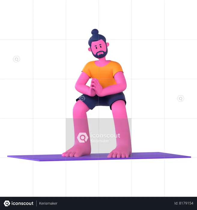 Garland Pose  3D Icon