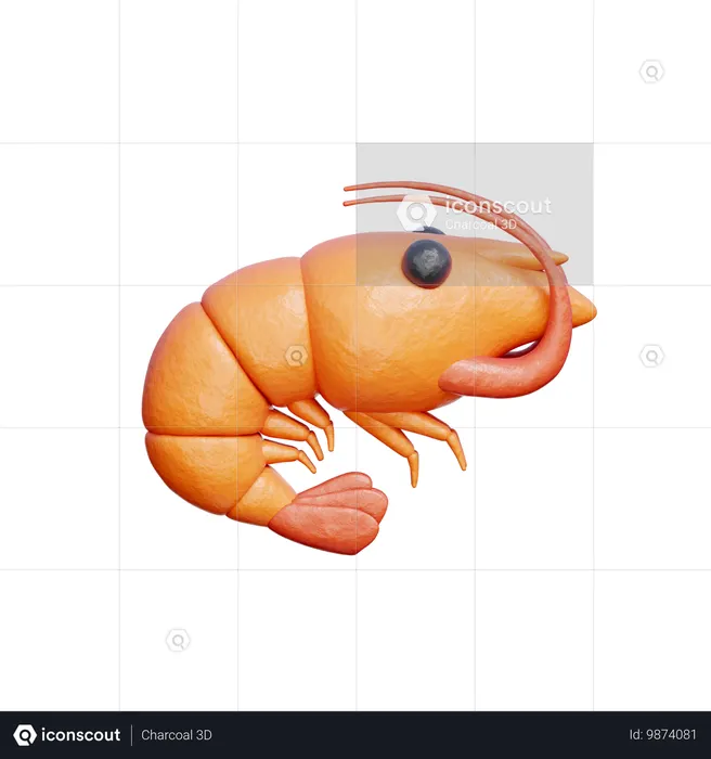 Garnele  3D Icon