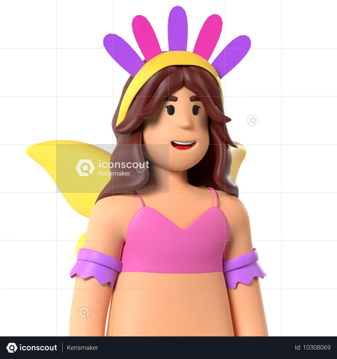 Garota do carnaval  3D Icon