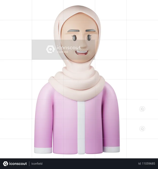 Menina islâmica hijab  3D Icon