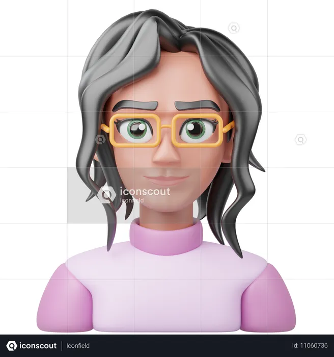 Garota nerd  3D Icon