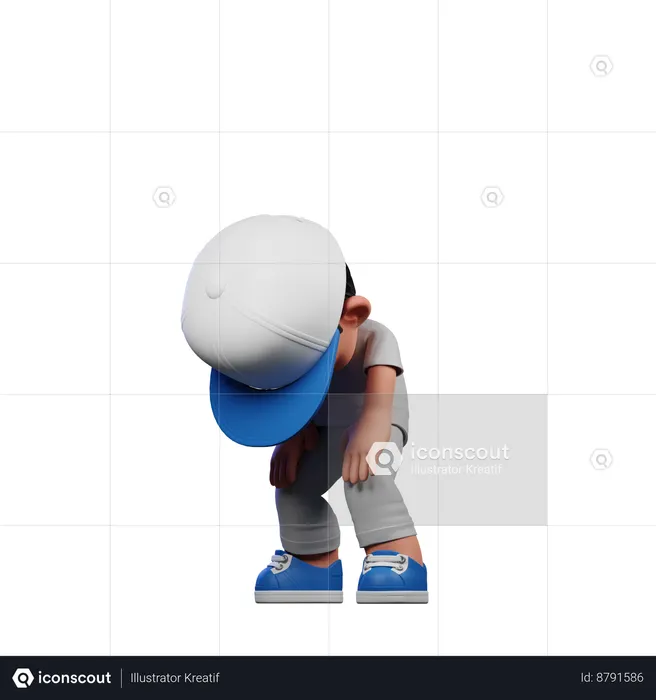 Garoto fofo fazendo pose de pausa  3D Icon