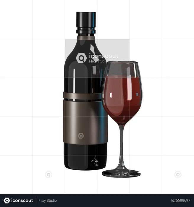 Garrafa de vinho  3D Icon