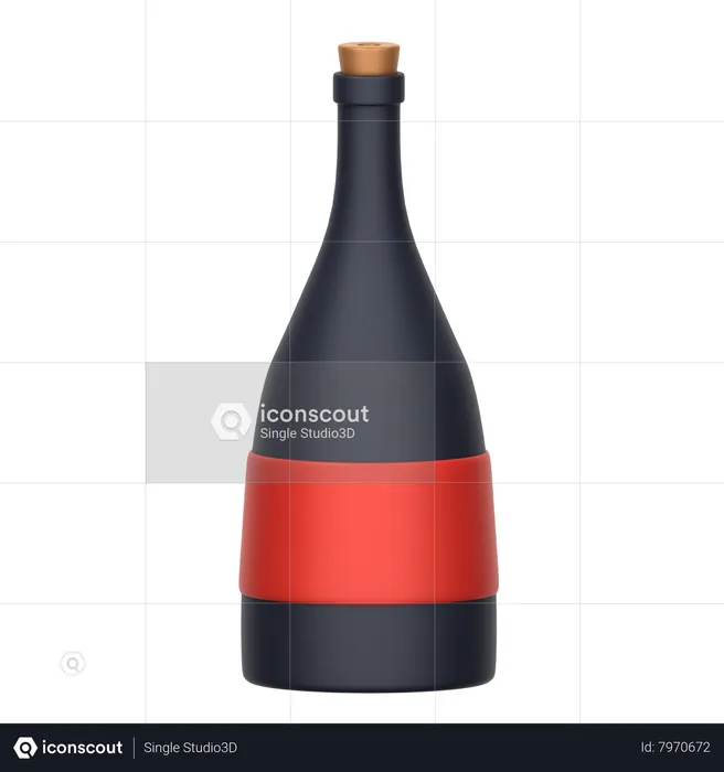 Garrafa de vinho  3D Icon