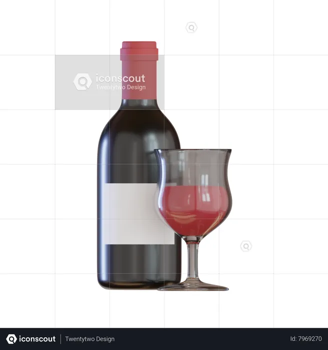 Garrafa de vinho  3D Icon