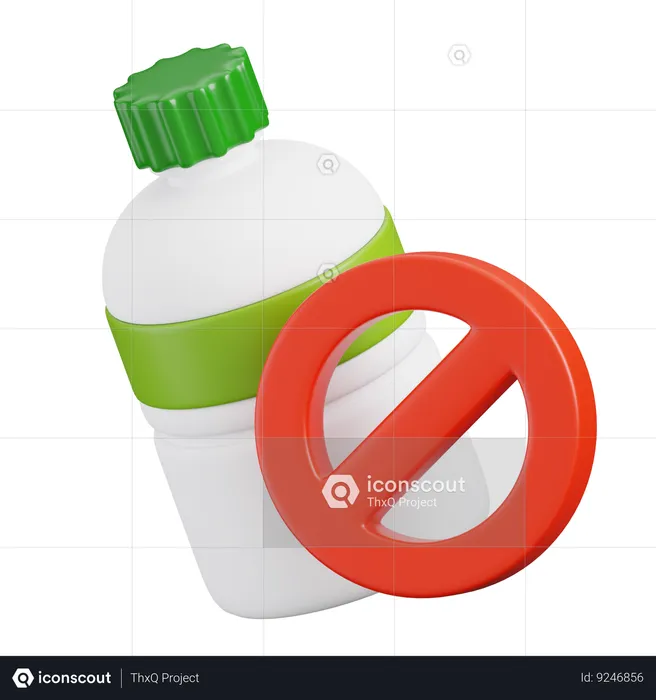 Sem garrafa de plástico  3D Icon