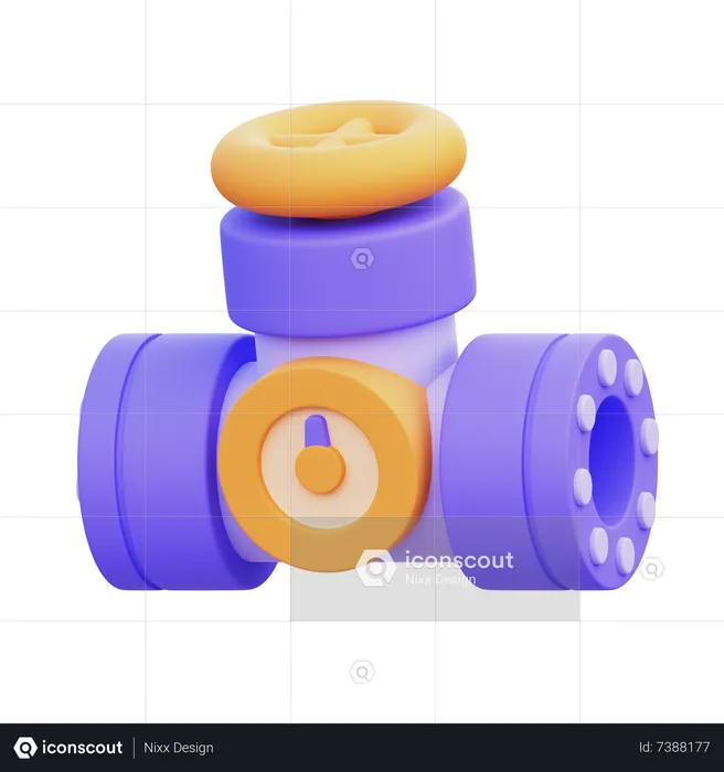 Gas Pipe  3D Icon