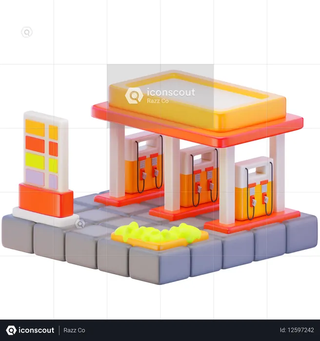 Gas Station  3D Icon