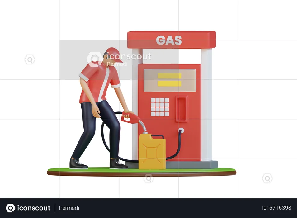 Gas station worker  3D Illustration