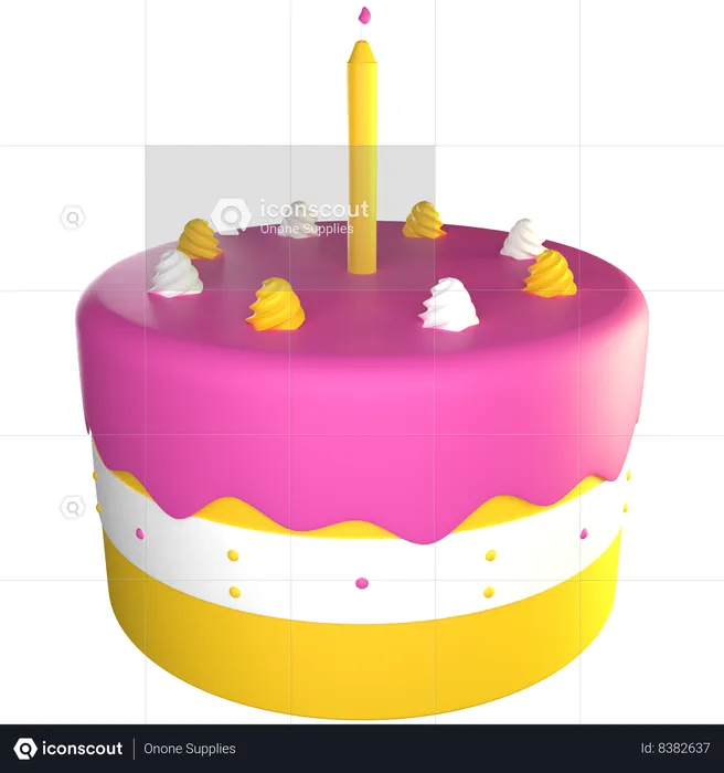 Gâteau aux bougies  3D Icon