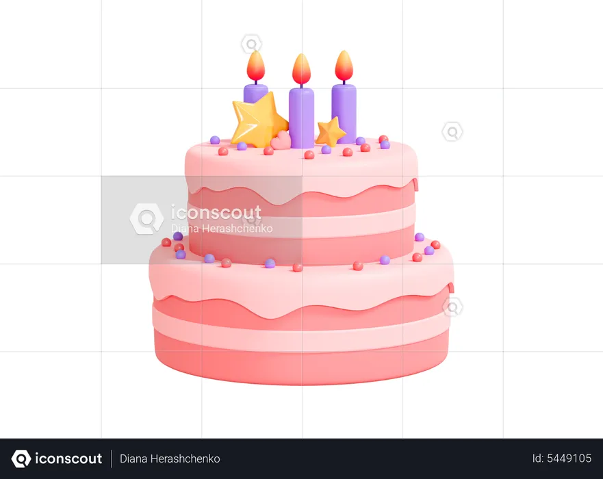 Gâteau aux bougies  3D Icon