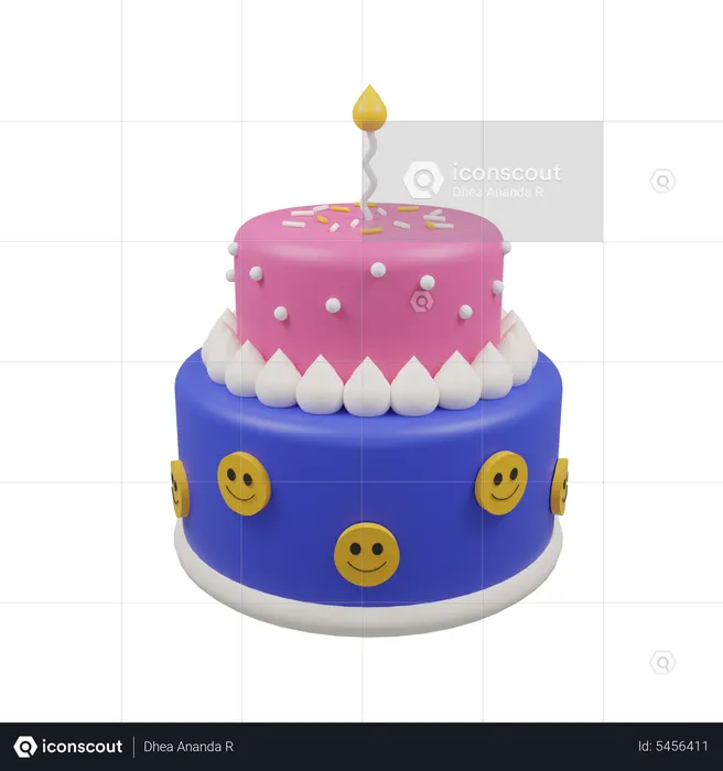 Gâteau aux bougies  3D Icon