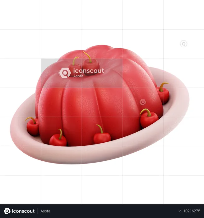 Gâteau aux fraises  3D Icon