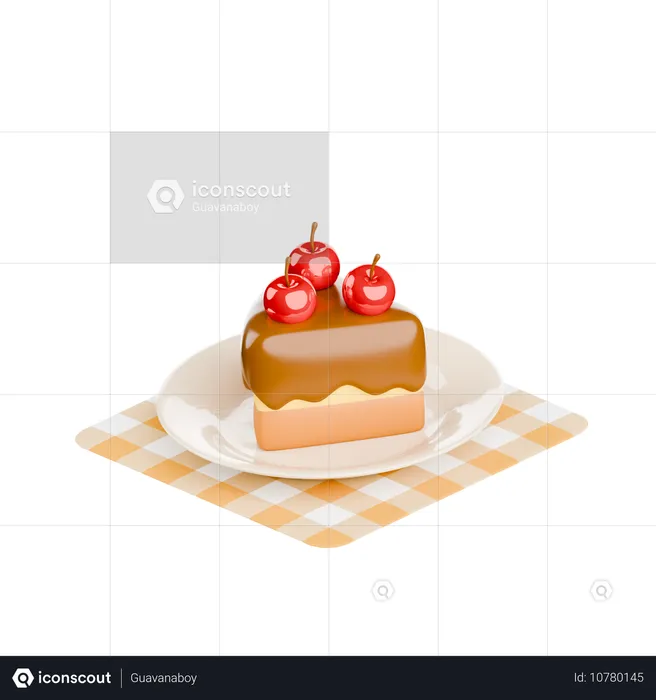 Gâteau aux fraises  3D Icon