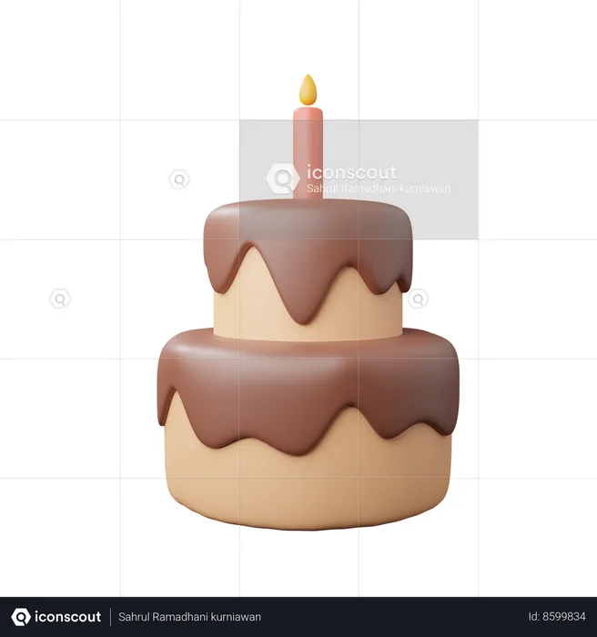 Gâteau d'anniversaire  3D Icon