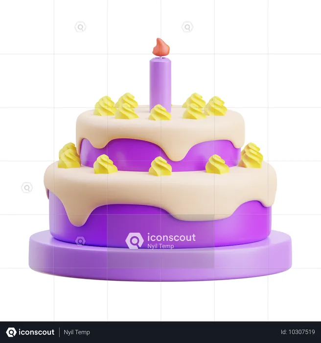 Gâteau d'anniversaire  3D Icon