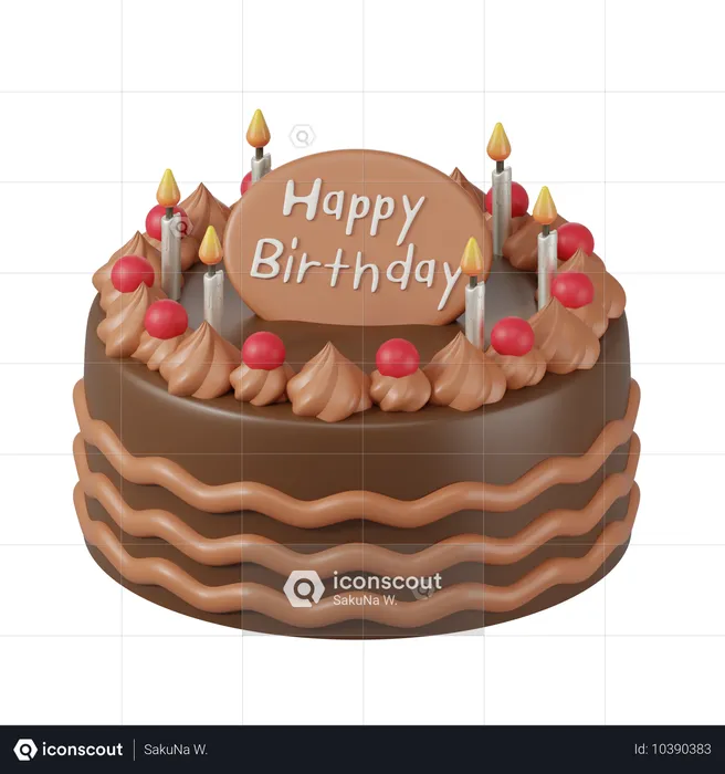 Gâteau d'anniversaire  3D Icon