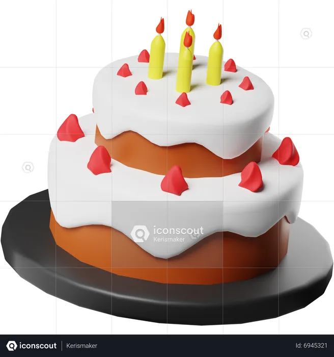 Gâteau d'anniversaire  3D Icon