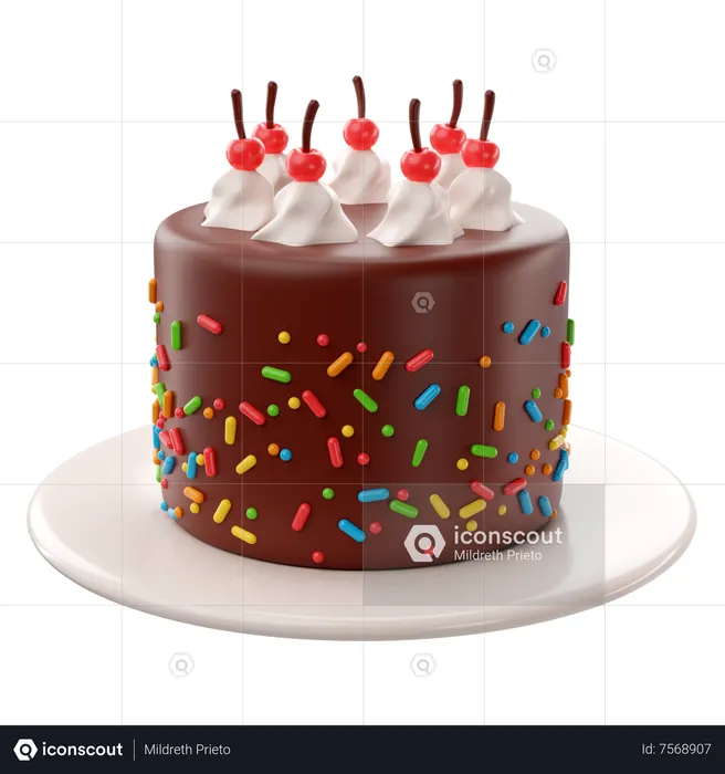 Gâteau d'anniversaire  3D Icon