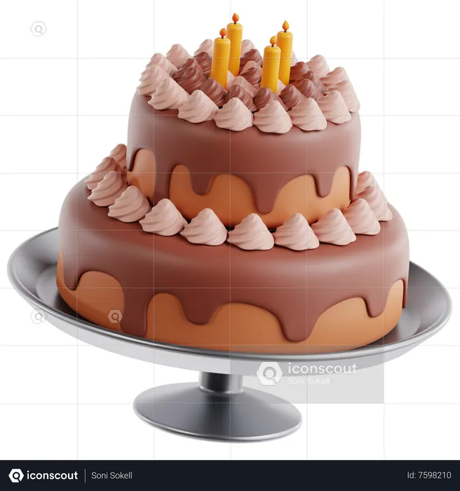 Gâteau d'anniversaire  3D Icon