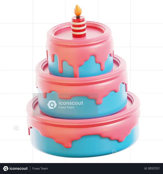 Gâteau d'anniversaire  3D Icon