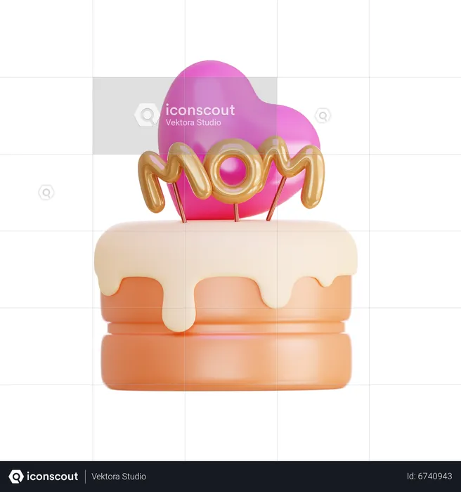 Gâteau de fête des mères  3D Icon