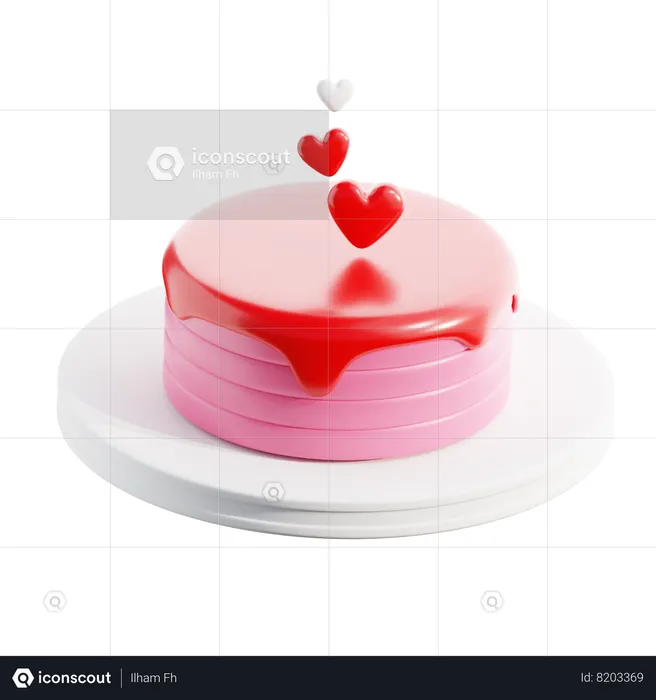 Gâteau de la Saint-Valentin  3D Icon