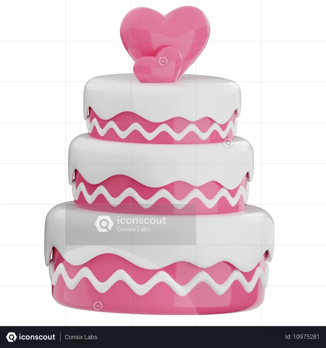 Gâteau de mariage  3D Icon