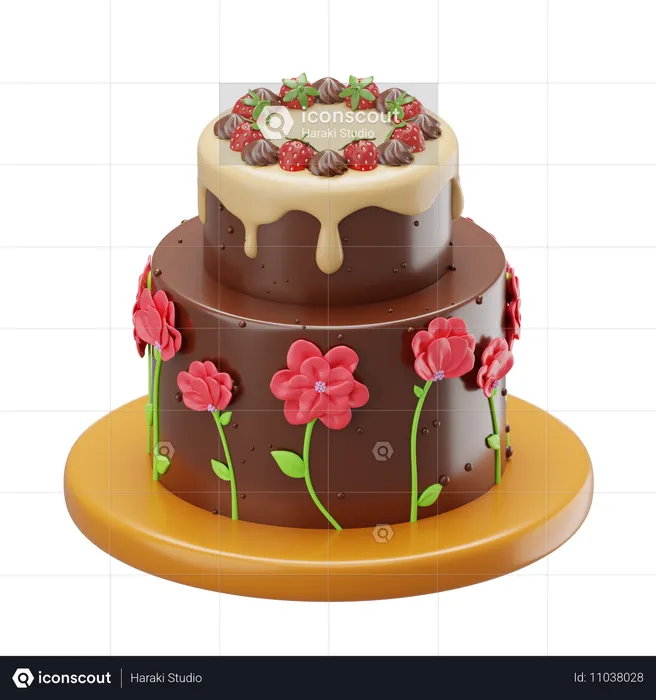 Gâteau de mariage  3D Icon