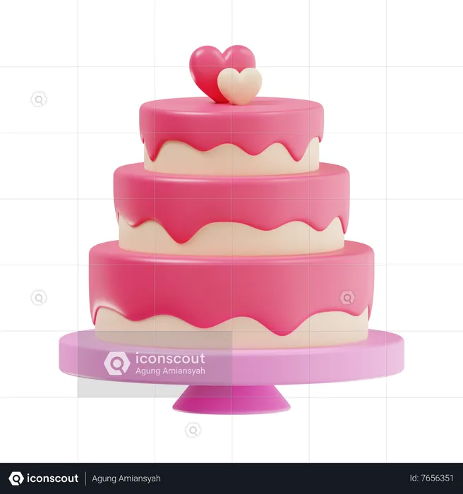 Gâteau de mariage  3D Icon