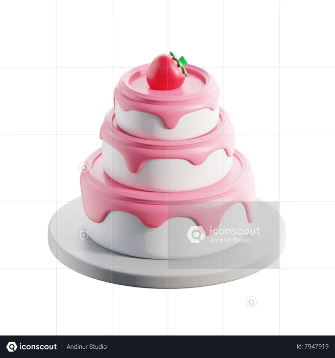 Gâteau de mariage  3D Icon