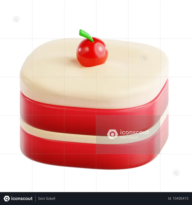 Gâteau de velours rouge  3D Icon