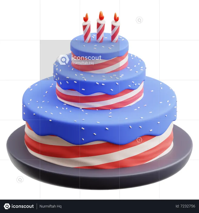Gâteau de la fête de l'indépendance  3D Icon