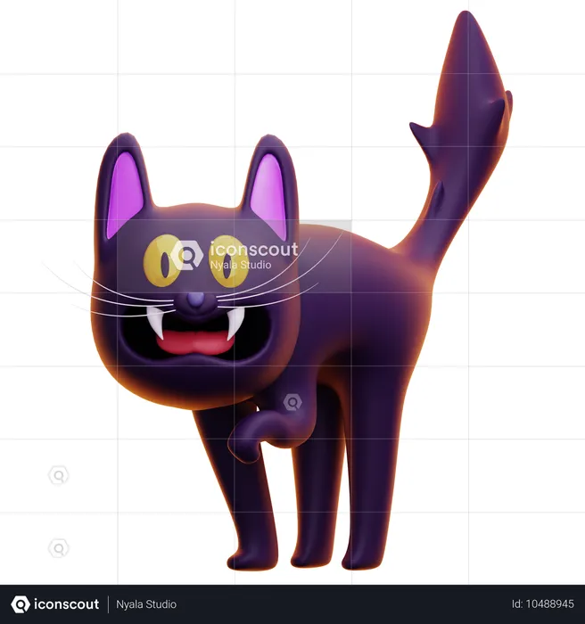 Gato assustador  3D Icon