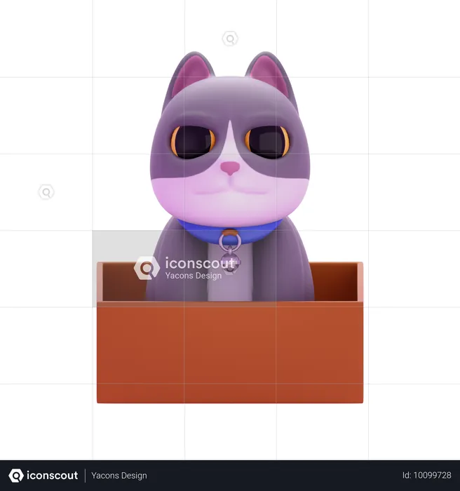 Gato de smoking cinza  3D Icon