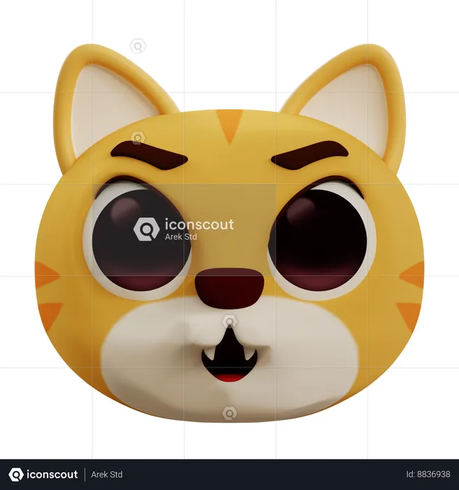 Emoji de gato enojado 3D Emoji 3D Icon