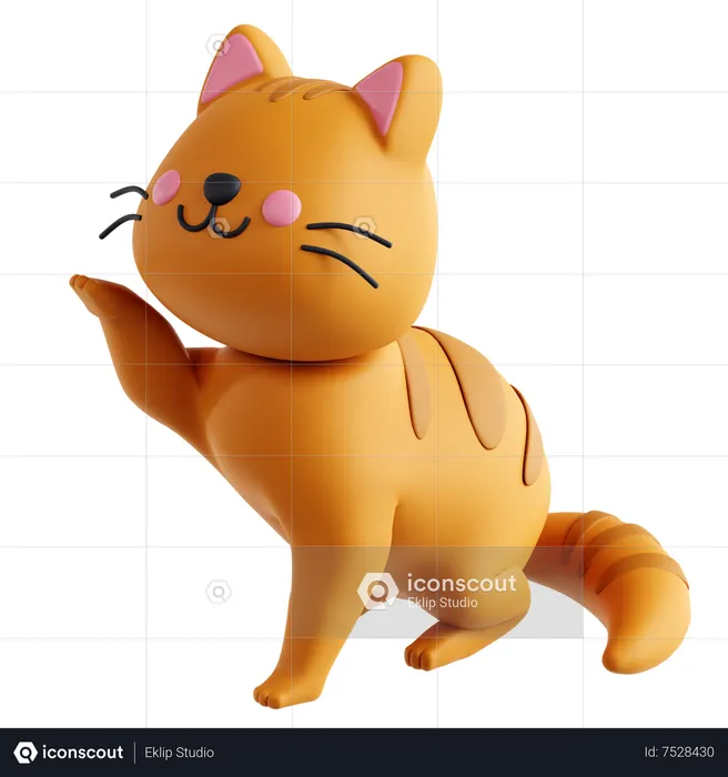 Gato juguetón  3D Icon