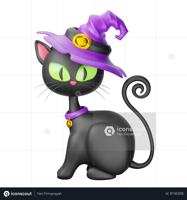 Gato negro  3D Icon