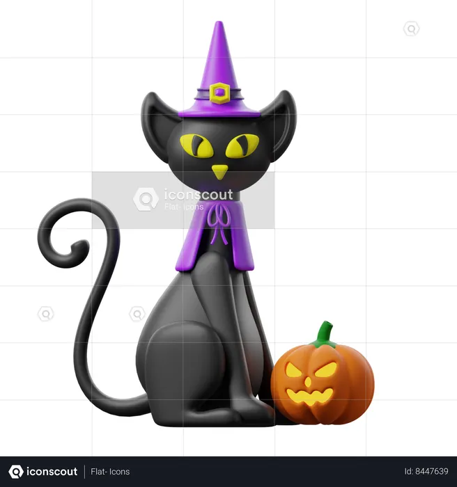 Gato negro  3D Icon