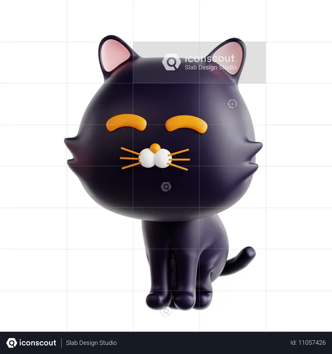 Gato negro  3D Icon