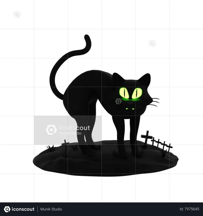 Gato negro  3D Icon