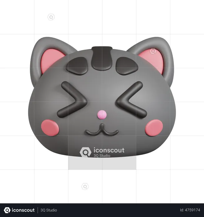 Gato ojos cerrados emoji Emoji 3D Emoji