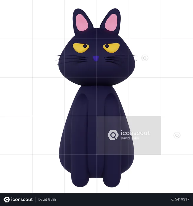 Halloween do gato preto  3D Icon