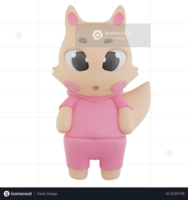 Gato raposa  3D Icon