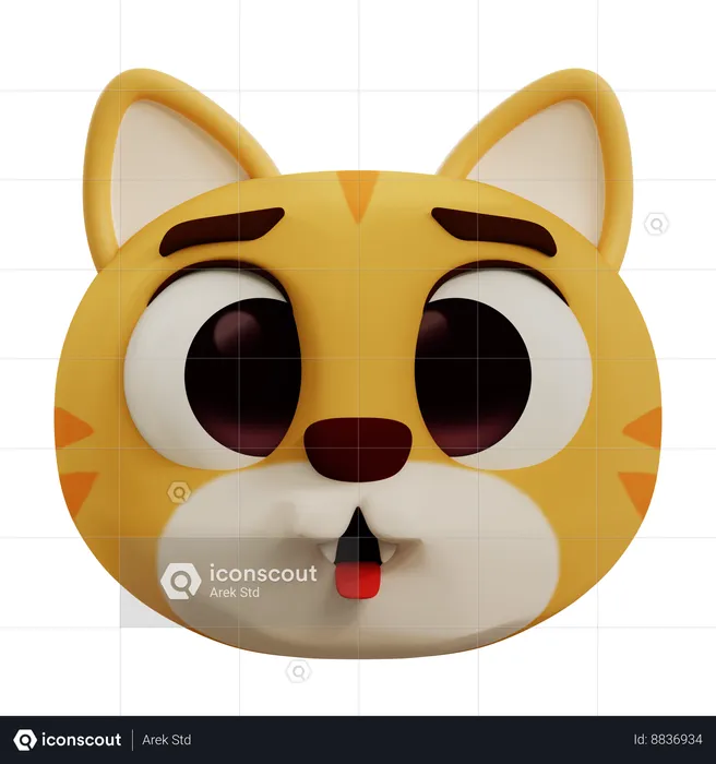 Gato sacando la lengua Emoji 3D Icon